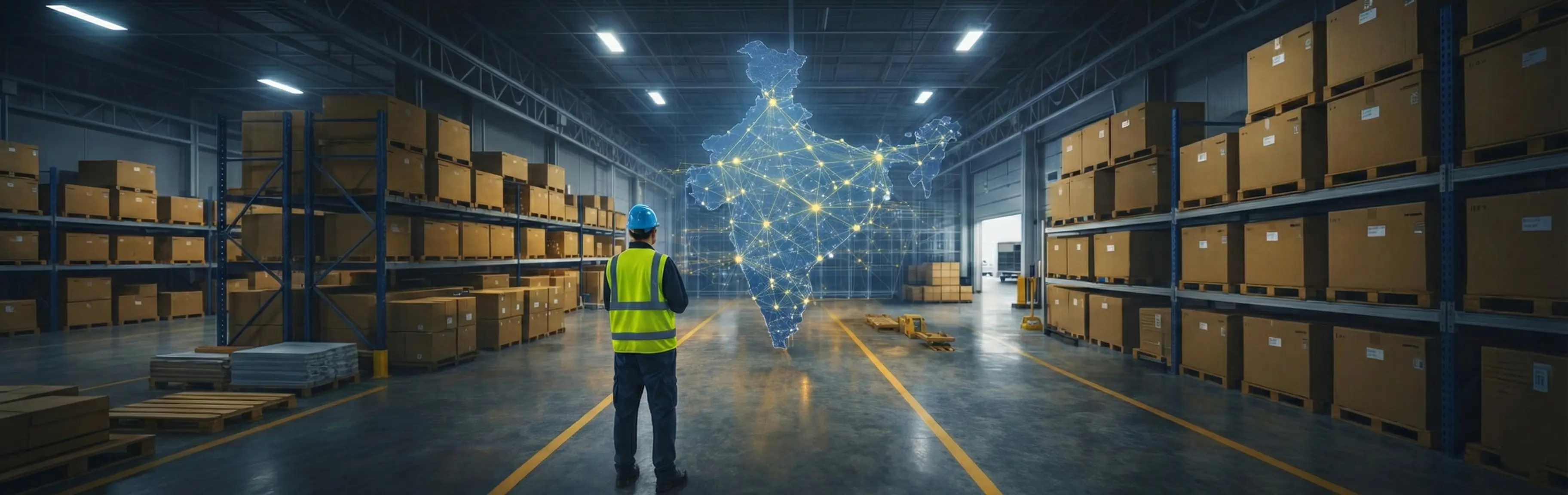 Warehouse operations representing multiple logistics brands across India